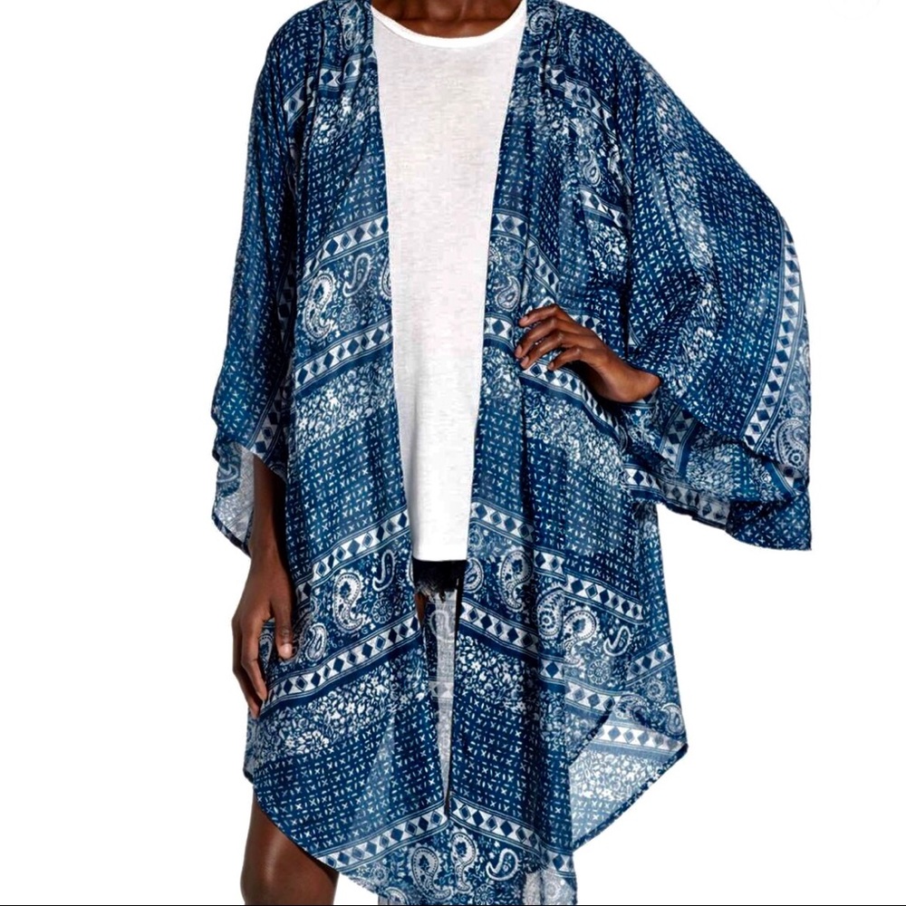 AMUSE SOCIETY BOHO KIMONO PRINT NWT